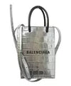 BALENCIAGA Women's SHOPPING PHONE HOLDER 2Way Bag Silver Spain W/Bag 5 Auth/4231