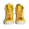 DOLCE & GABBANA Shoes Yellow White Leather High Top Sneakers