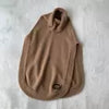 GUCCI Turtleneck Knit Poncho Vest Brown GG Logo Cape