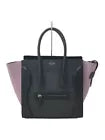 CELINE Handbag Luggage Micro Shopper Leather BLK PNK Used