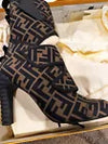 Fendi Lycra Vitello FF Logo Ankle  Boots EU 38 U.S. 7.5