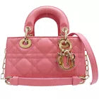 Dior Lady D-Joy Micro Shoulder Handbag Candy Pink Cannage Lambskin Leather