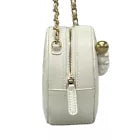 Auth CHANEL Matelasse AP0999 White/Gold Lambskin Shoulder Bag