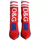 DOLCE & GABBANA Red Blue Stretch Sock Style Ankle Boots Logo EU39 / US8.5