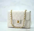 Chanel Mini Matelasse 17 Single Flap Lambskin White Chain Shoulder Bag