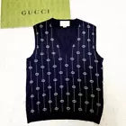 GUCCI GG Pattern Striped Knit V-neck Vest