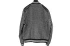 Saint Laurent Mens Teddy Bomber Jacket Size 54 XL Black White Chevron Wool