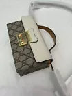 Gucci Monogram Canvas Calfskin Mini Padlock Handle Bag