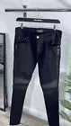 Amiri MX2 Leather Panel Jeans In Black