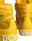 DOLCE & GABBANA Shoes Yellow White Leather High Top Sneakers