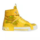 DOLCE & GABBANA Shoes Yellow White Leather High Top Sneakers