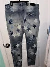 Amiri Chemist  Star Jeans In Blue With Denim Stars Size 38