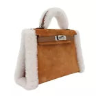 Hermès Kelly Mini Teddy Plush Shearling Chamois/Ecru/Alezan Palladium Hardware