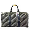 Christian Dior 24 Hour Oblique Trotter Monogram Jacquard Navy Leather Duffel Travel