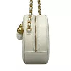 Auth CHANEL Matelasse AP0999 White/Gold Lambskin Shoulder Bag