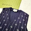 GUCCI GG Pattern Striped Knit V-neck Vest