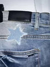 Amiri Chemist  Star Jeans In Blue With Denim Stars Size 38