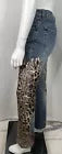 ROBERTO CAVALLI BLUE EMBROIDERED CUT OUT JEANS