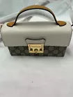 Gucci Monogram Canvas Calfskin Mini Padlock Handle Bag