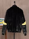 NEW MEN'S FENDI BLACK MINK FUR REVERSIBLE JACKET IT48 US38 LEATHER COAT