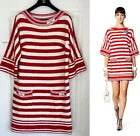 Chanel Logo White Red Stripe Dress