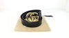 New Gucci Interlocking Shinny Gold G Buckle Black Leather Belt Size 110 - XXL