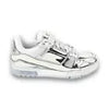 LOUIS VUITTON Silver Mirror LV Trainer Sneaker Virgil Abloh