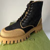 Gucci GG Boots Mens Size 11  Beige & Black Canvas & Rubber Upper Sole 100% Auth