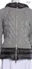 Moncler Sweater Down Combo Jacket Hood Gray Cable Women L