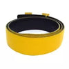 Auth HERMES H Belt - Yellow Black Veau Graine Couchevel Box Calf Square A Belt