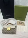 Gucci Monogram Canvas Calfskin Mini Padlock Handle Bag