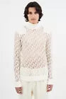 Dior Oblique Cream Sheer Roll Neck Sweater