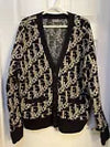 Christian Dior Oblique Wool Cardigan Sweater XL Mens Navy