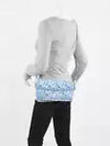 Burberry Cornflower Blue/White Leather/Fabric/Sequin Top Handle Small Note Bag