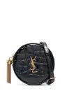 SAINT LAURENT YSL Crocodile Embossed Leather Vinyl Baby belt bag