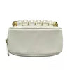 Auth CHANEL Matelasse AP0999 White/Gold Lambskin Shoulder Bag