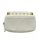 Auth CHANEL Matelasse AP0999 White/Gold Lambskin Shoulder Bag