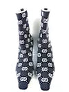 NEW GUCCI GG Monogram Knit Socks Ankle Women's Heel Boots