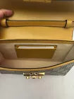 Gucci Monogram Canvas Calfskin Mini Padlock Handle Bag