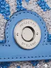 Burberry Cornflower Blue/White Leather/Fabric/Sequin Top Handle Small Note Bag