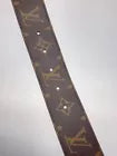 LOUIS VUITTON Belt Leather Brown Total Pattern Mens M0422 Used