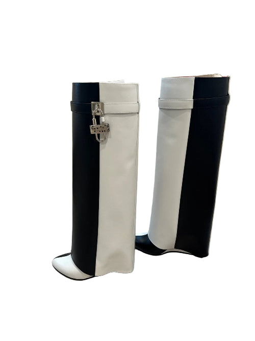 Givenchy Shark Lock Knee High Leather Boots