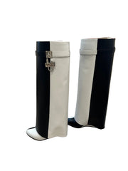 Givenchy Shark Lock Knee High Leather Boots