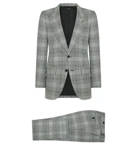 Tom Ford Wool Checked DYLLAN 2 PC Pant Suit - BNWT