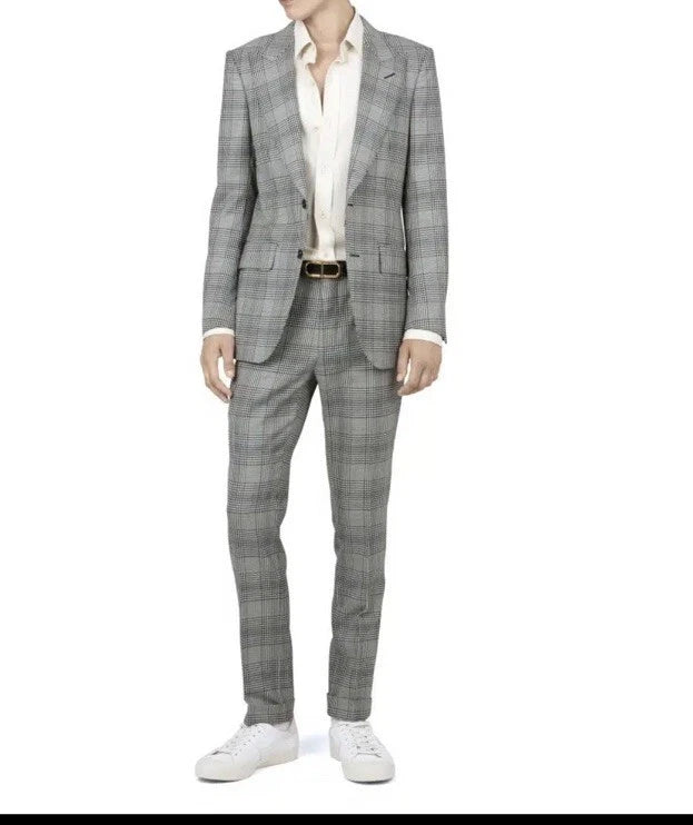 Tom Ford Wool Checked DYLLAN 2 PC Pant Suit - BNWT