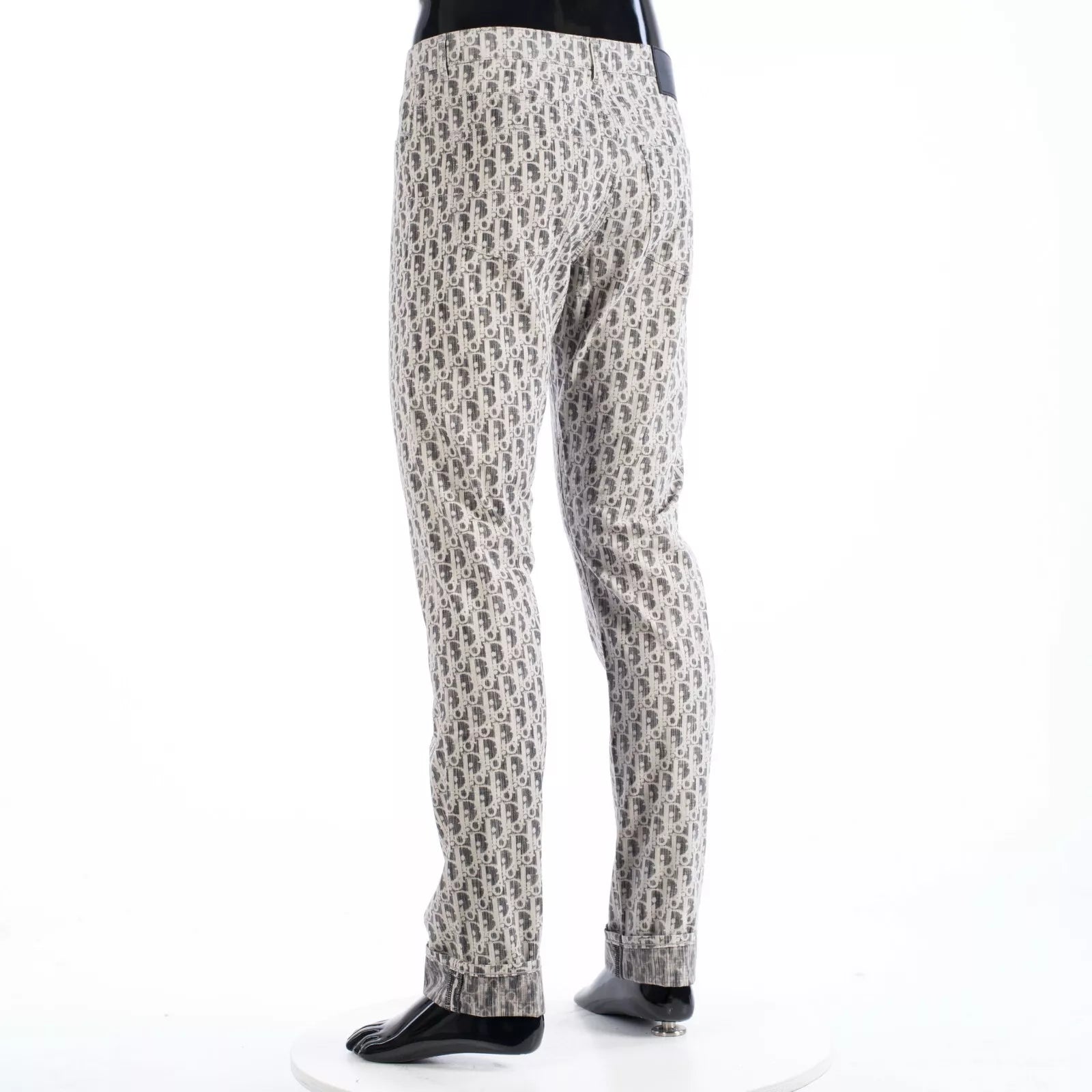 DIOR Oblique Pattern Gray Denim Jeans - Slim Fit