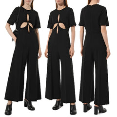 GUCCI BLACK CUT-OUT PETAL JUMPSUIT