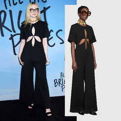 GUCCI BLACK CUT-OUT PETAL JUMPSUIT