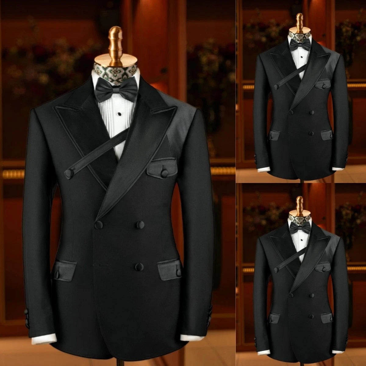 Custom Size Peak Lapel Double Breasted Formal Pant Suit