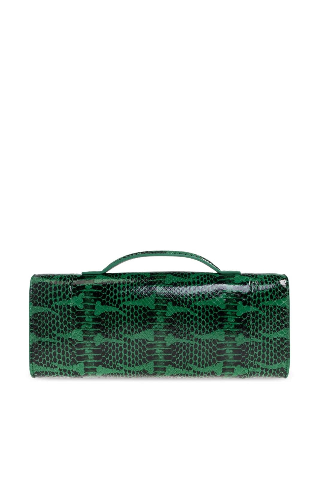 Bottega Veneta Andiamo Green Embossed Leather Top Handle Clutch
